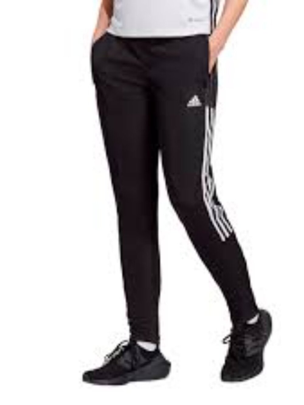 Adidas Pants Women's Trefoil Black Athletic Training Gym Polyester Legging Sz 3X